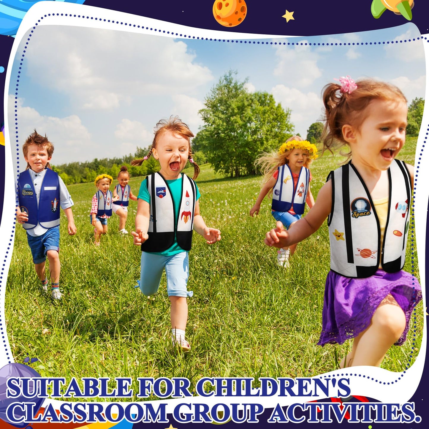Panitay 24 Pcs Astronaut Costume for Kids Astronaut Vest Space Pilot Dress up Accessories for Nasa Outer Space Theme Party Favor