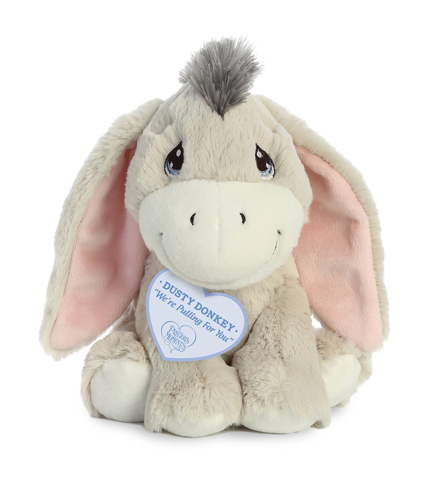 Aurora® Inspirational Precious Moments™ Dusty Donkey Stuffed Animal - Cherished Memories - Enduring Comfort - Gray 8.5 Inches