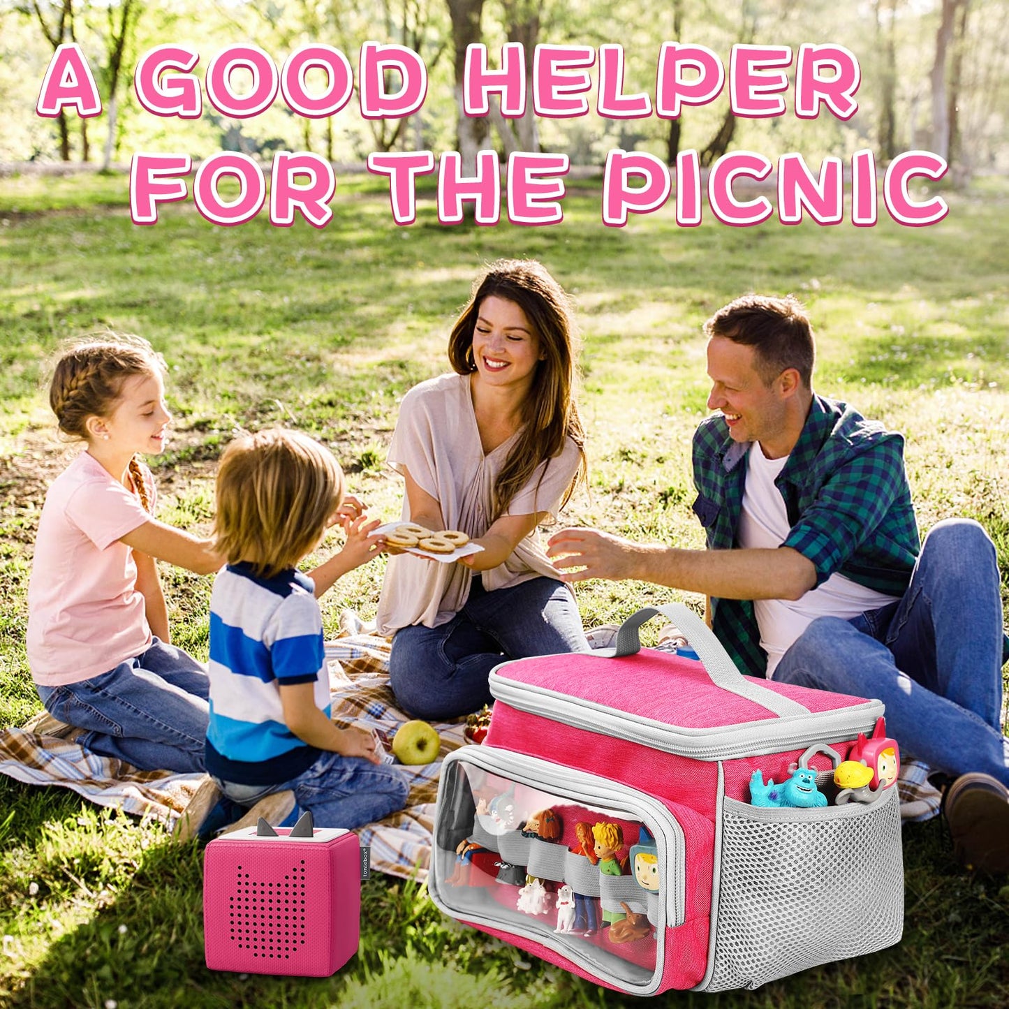 Portable Carrying Case Compatible With Toniebox Starter Set And Tonies Figurines, Storage Musical Toy Carrying Bag For Toniebox