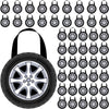 Silkfly 48 Pcs Racing Car Party Non Woven Tote Bags Race Car Wheel Bags with Handles Race Car Party Supplies for Candy Gifts Goo