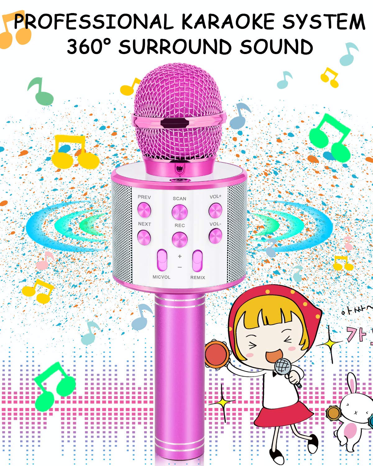 Dodosky Gifts For Girls Age 4-12, Karaoke Microphone Gifts For 4 5 6 7 8 9 10 11 12 Year Old Girls Toys For 4-12 Year Old Girls Birthday Gifts For 3-10 Year Old Girl - Purple