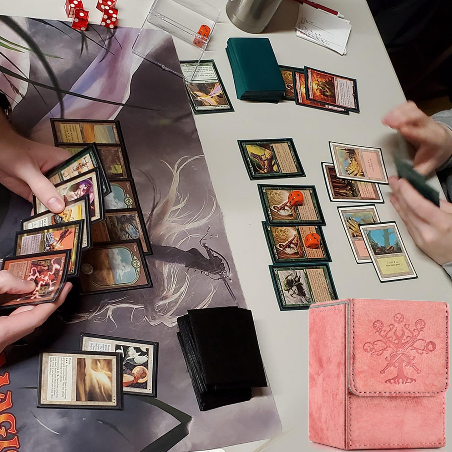 Promaxibinder Mtg Card Deck Box, Commander Deck Box Fits 100 Single Sleeved Cards, Storage For Tcg/Mtg Crads, Pu Leather Strong