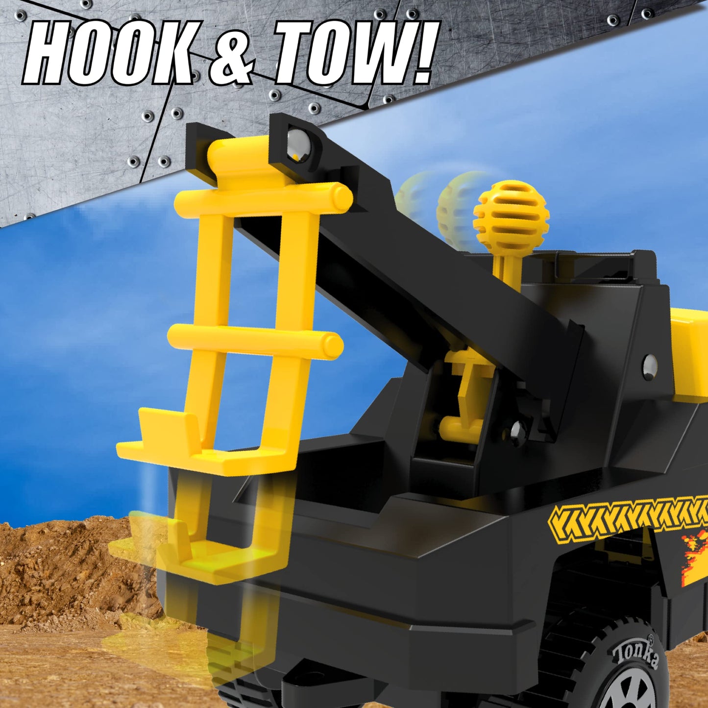Tonka Steel Classics, Tow Truck - Made with Steel and Sturdy Plastic, Yellow Friction Powered, Boys and Girls, Toddlers Ages 3+,