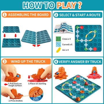 Kids Toys Stem Board Games - Large Size Logical Road Builder Educational Brain Teasers Puzzles Toys, Preschool Learning Montessori Big Board Maze Birthday Gifts Kids Boys Girls Age 4-8 Year Old
