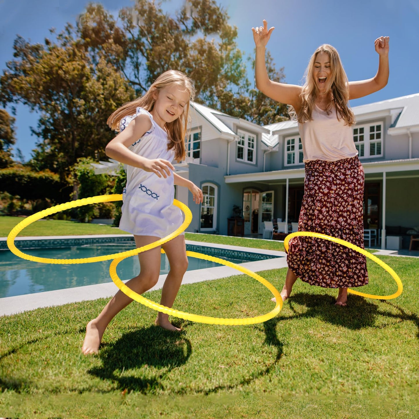 Liengoron 6Pcs Toy Hoop Bundle Pack 25 Color Plastic Toy Hoop For Kids Exercise Ring Snap Together Detachable Adjustable Weig