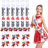 Vinsatin 6 Set Senior Sash 2026 Sport Satin Sash Glitter Cheer Hair Bow Senior Night Decor Cheerleader Gift Girl(Red)