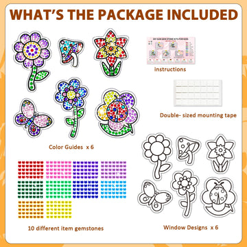 Yazhiji Diamond Window Craft Kits For Girls Kids Suncatcher Art For 6 7 8 9 10 11 12 Years Old Diy Gem Painting Supplier Set For
