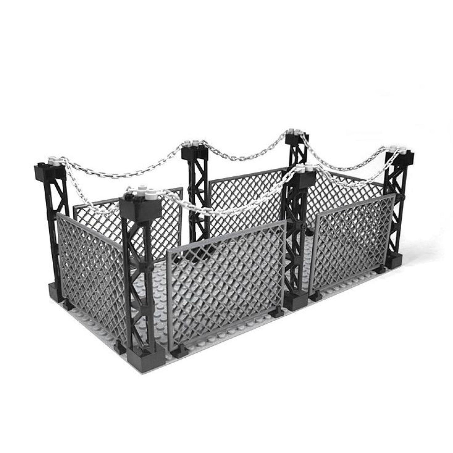 Safety Guardrail,Closed Cage Building Blocks Set,Compatible with Lego Jurassic World t rex ,Halloween Jail,WW2 Military and More