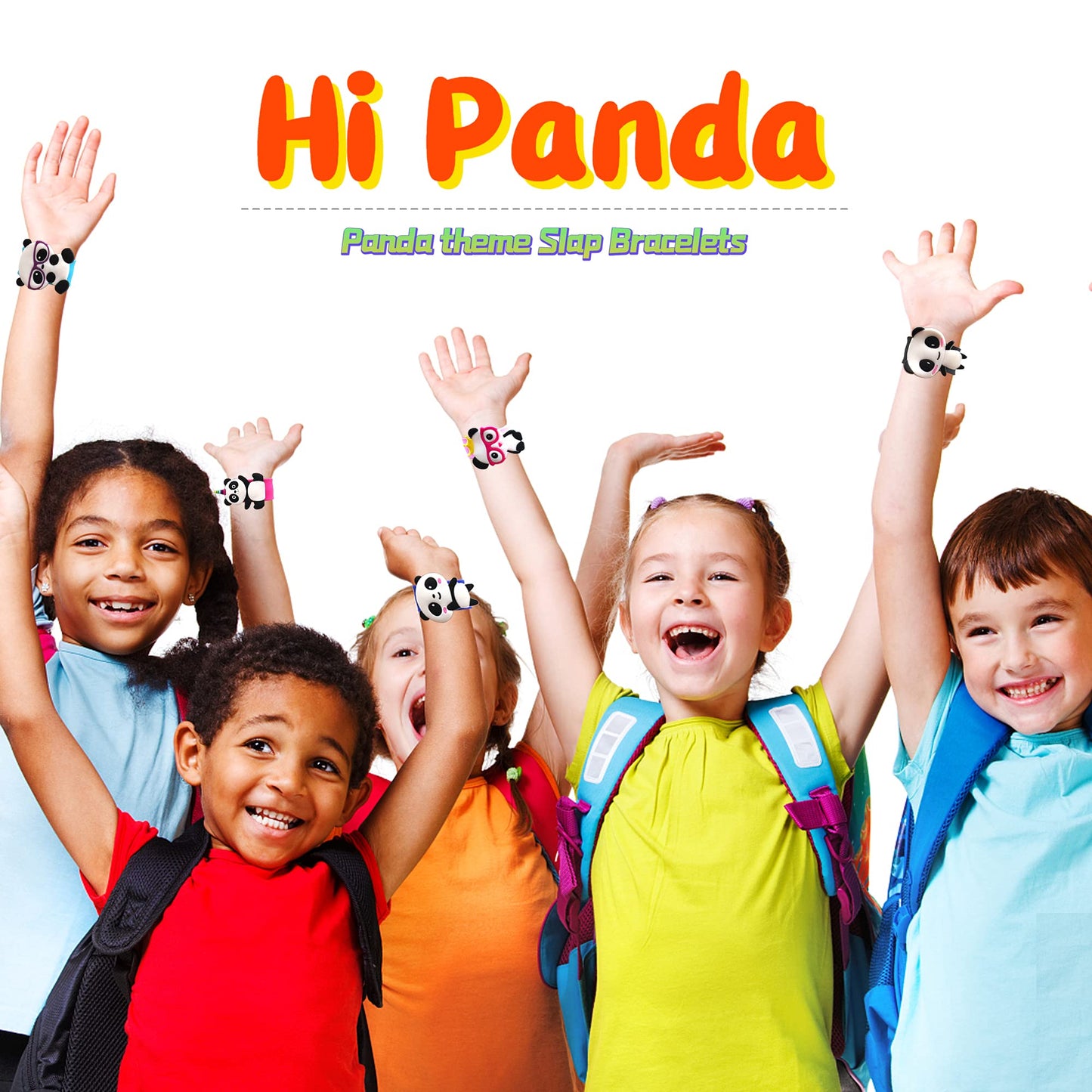PAITUEND Panda Slap Bracelets for Kids Party Favors-Panda Theme Birthday Decorations(6pack) for Boys&Girls Panda Theme Party Sup