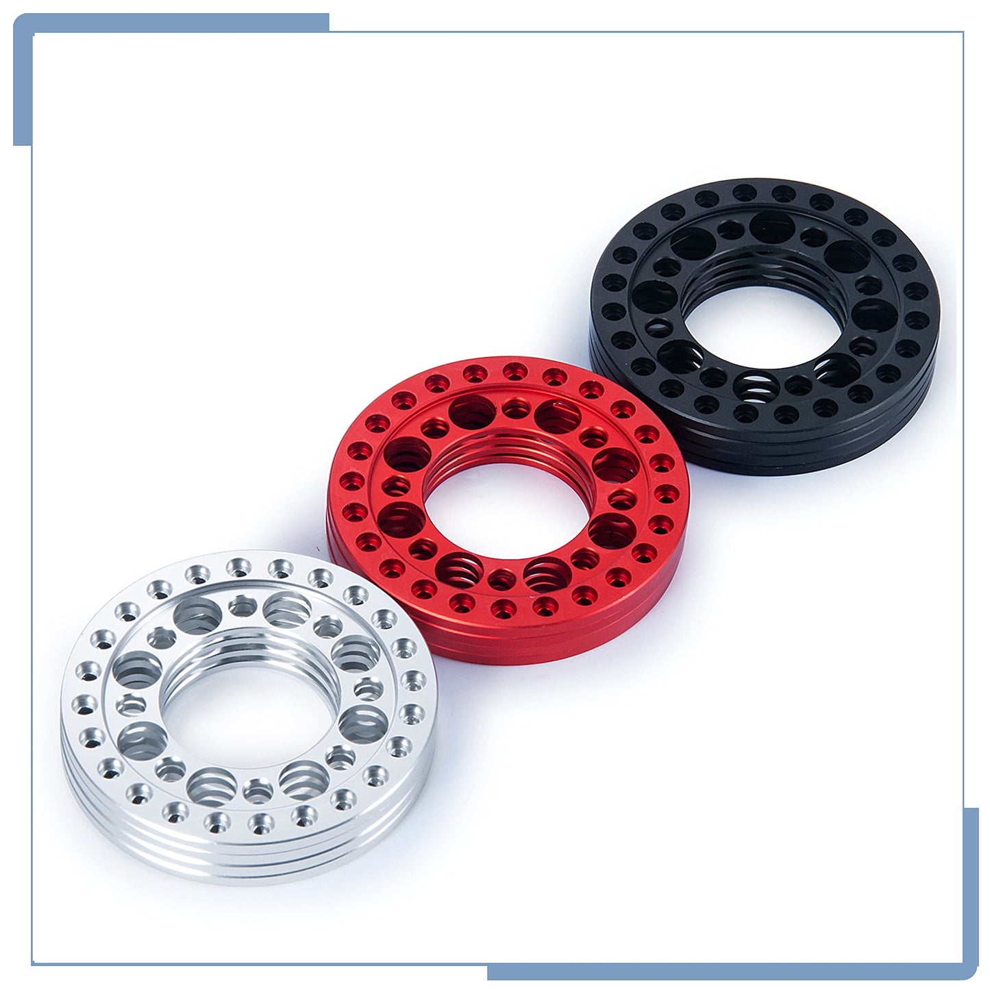 Zolikar Aluminum Alloy 1.9 Beadlock Wheel Rings Replacement Rings 4Pcs For 1/10 Scale Scx10 1.9 Beadlock Wheels Upgrades Rc Craw
