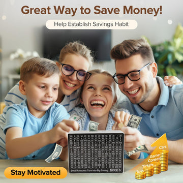 Cash Vault Wooden Savings Box 10000 And Multiple Savings Goals Larger Money Box Challenge Caja De Ahorros Piggy Bank For Adults