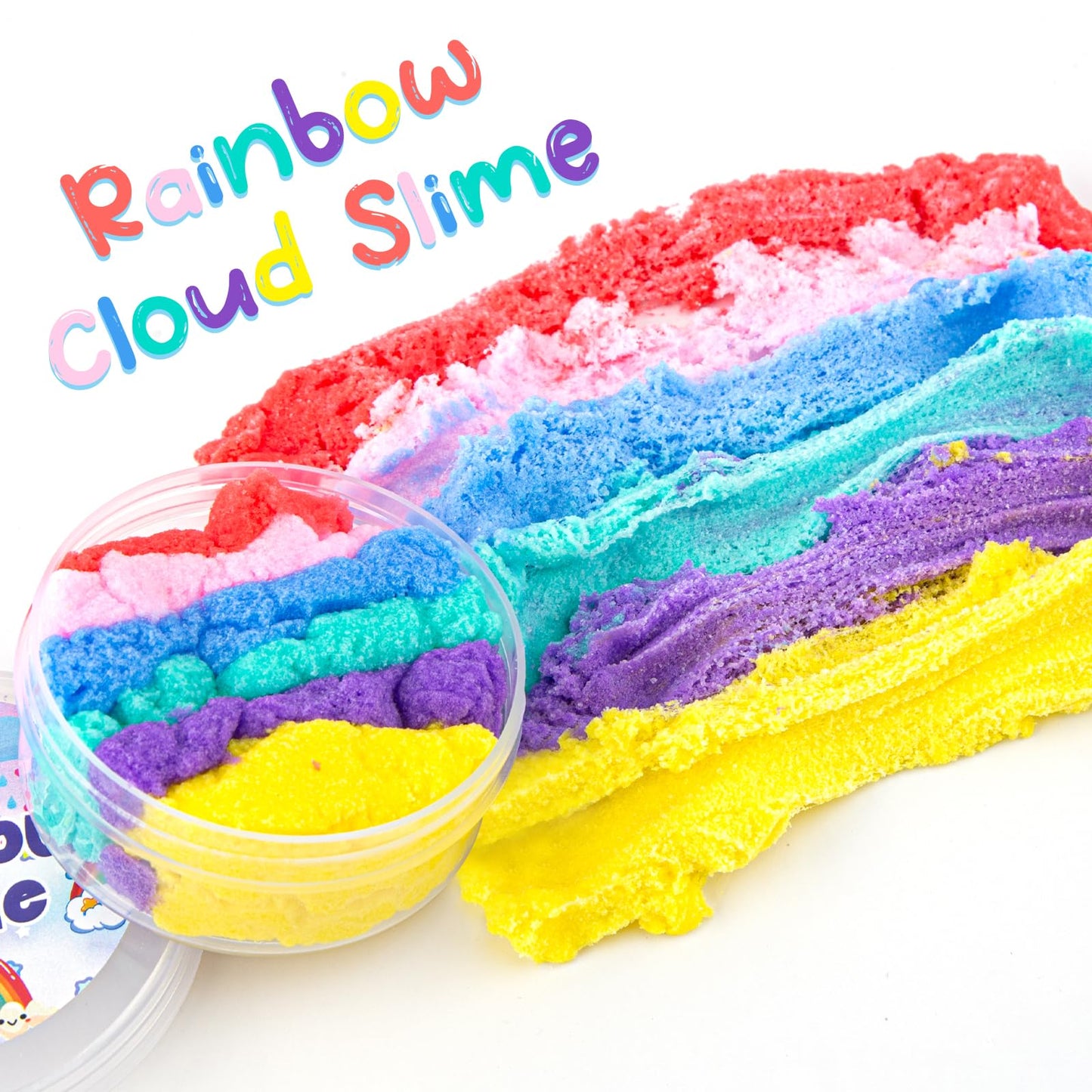 Okaybee Rainbow Cloud Slime, Super Soft And Non-Sticky Premade Slime, Slime Party Favors For Girls And Boys Ages 8-12, Slime Sen