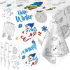 3 Pack Winter Coloring Tablecloth for Kids, Disposable Christmas Paper Tablecloth, Snowman Hello Winter Color-in Activity Table