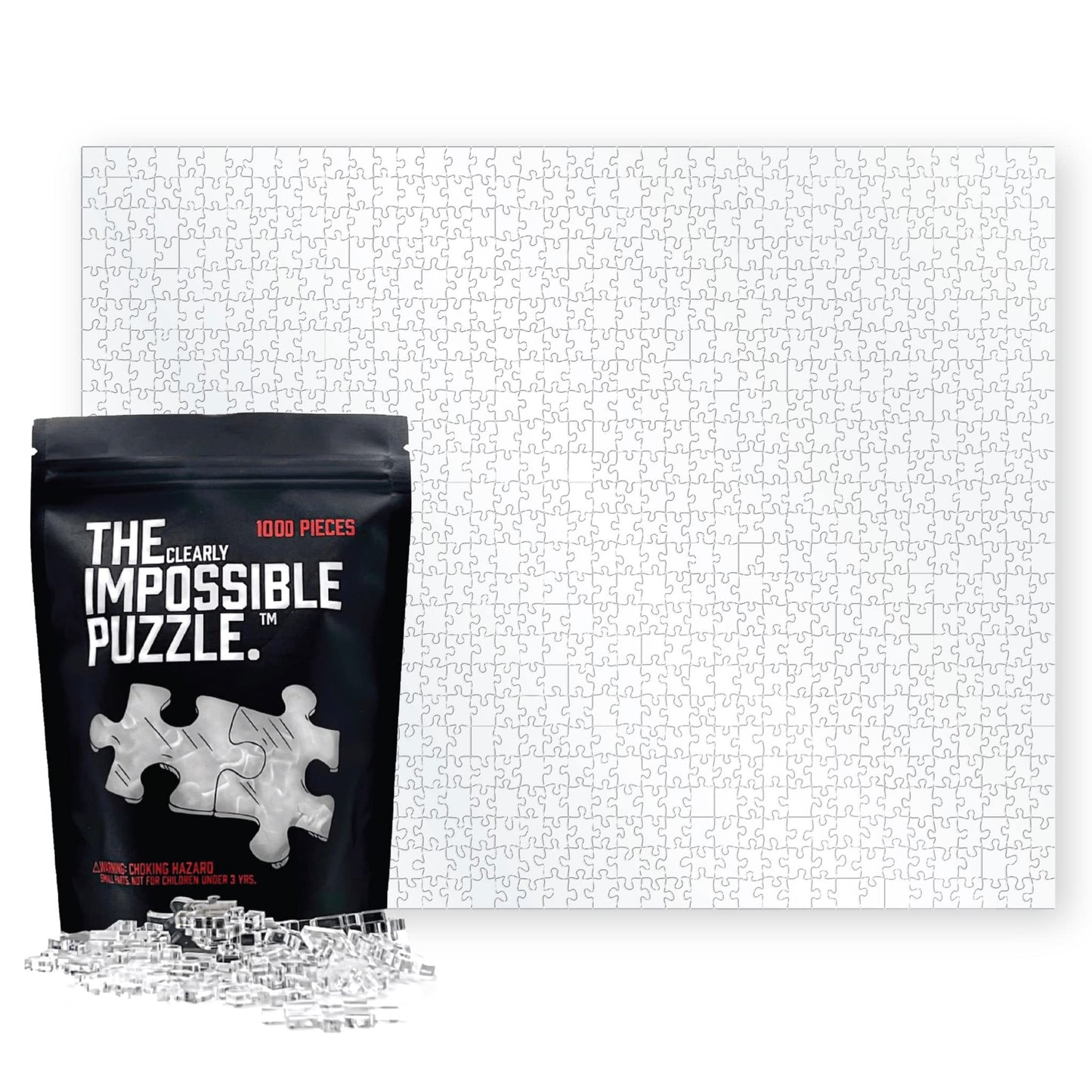 The Clearly Impossible Puzzle 100 200 500 1000 Pieces Hard Puzzle for Adults Cool Difficult Puzzles Clear Hardest Puzzle - Difficult Funny Puzzle for Adults (1000 Piece)-New