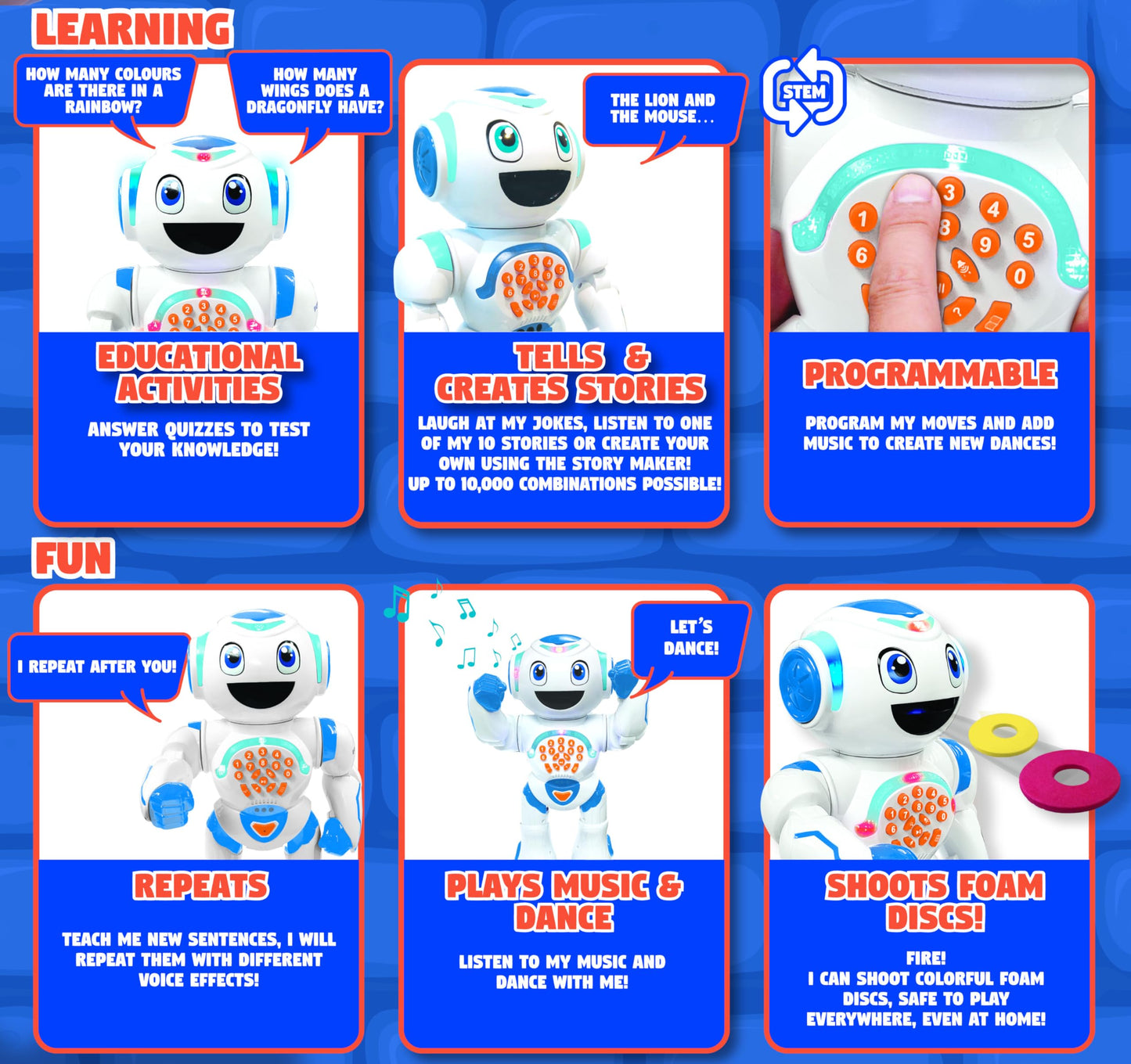 Lexibook Powerman Star - Remote Control Walking Talking Toy Robot Stem Programmable For Kids 4+ - Rob85En