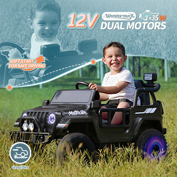 Joywhale 12V Kids Ride on Truck Battery Powered Motorized Car Electric Vehicle for Kids, with Remote Control, 4-Wheel Suspension