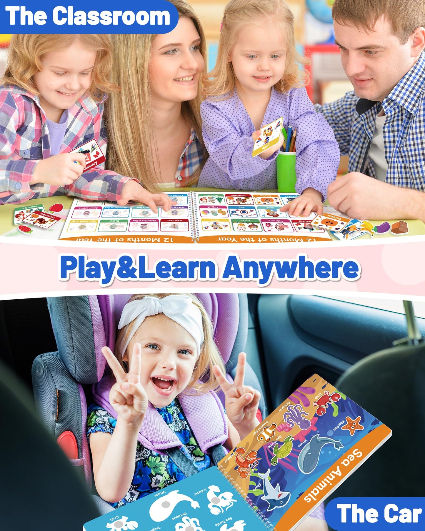 Walenced Busy Book For Toddlers 3-5, Preschool Toddler Learning Activities Book, Educational Montessori Toys For 3 4 5 Year Old