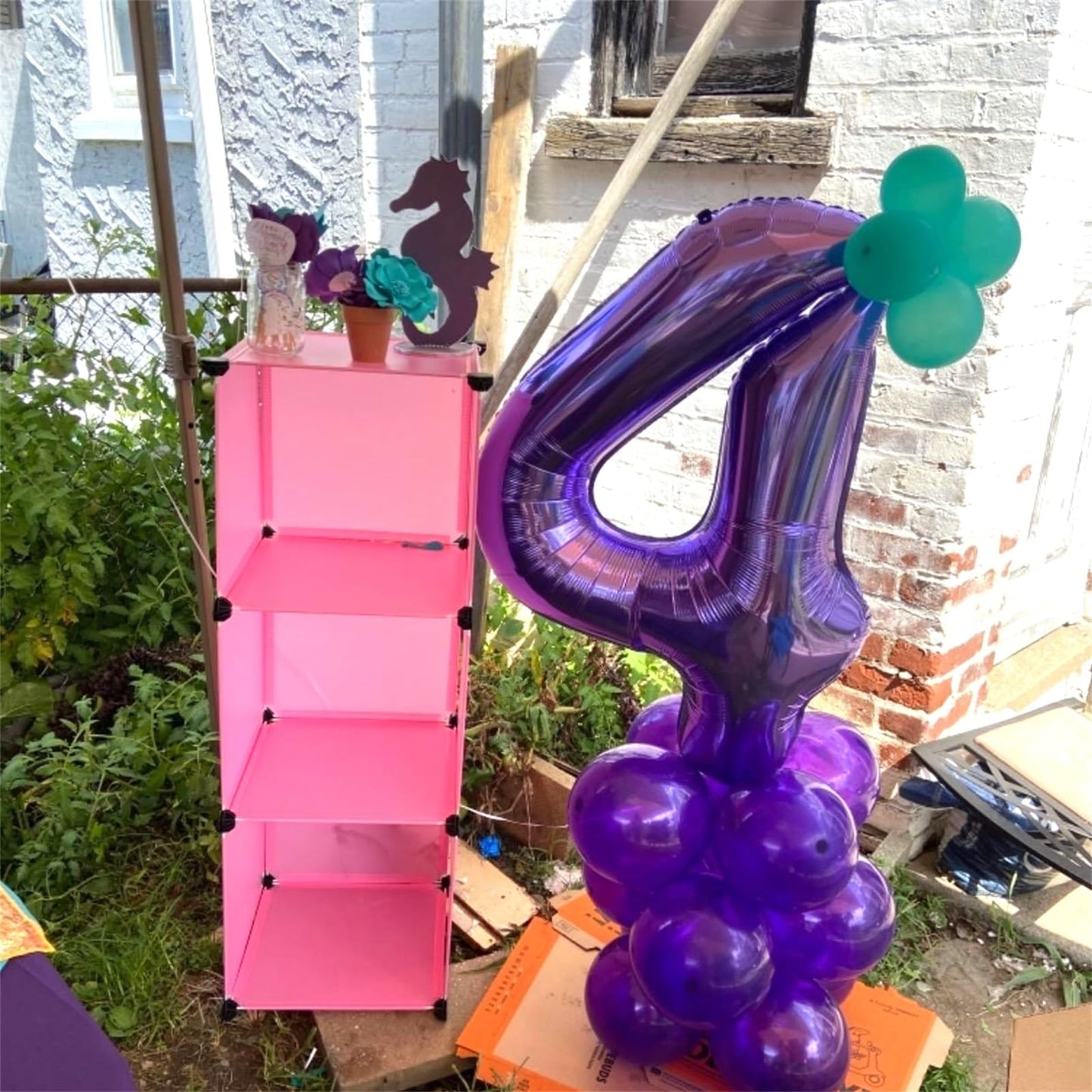 Purple Number 6 Balloon For Girls 6Th Birthday, 40 Inch Number Foil Balloon 6, Mylar Helium Large Balloon For Kids 6 Years Old B
