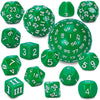 CiaraQ DND Polyhedral Dice Set (15pcs) D4-D100 Game Dice with Dice Bag for Dungeons and Dragons Role Playing Table Games (Green