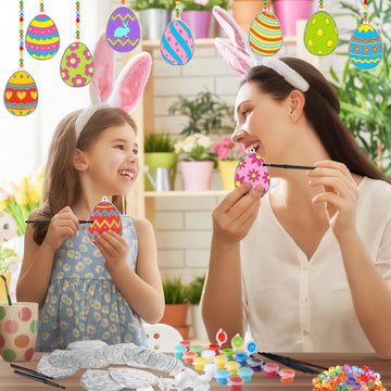 WinnerWhy 30 Sets Easter Suncatchers Window Art Kits, DIY Sun Catchers Bulk Crafts Paint Your Own Window Egg Spring Ornaments fo