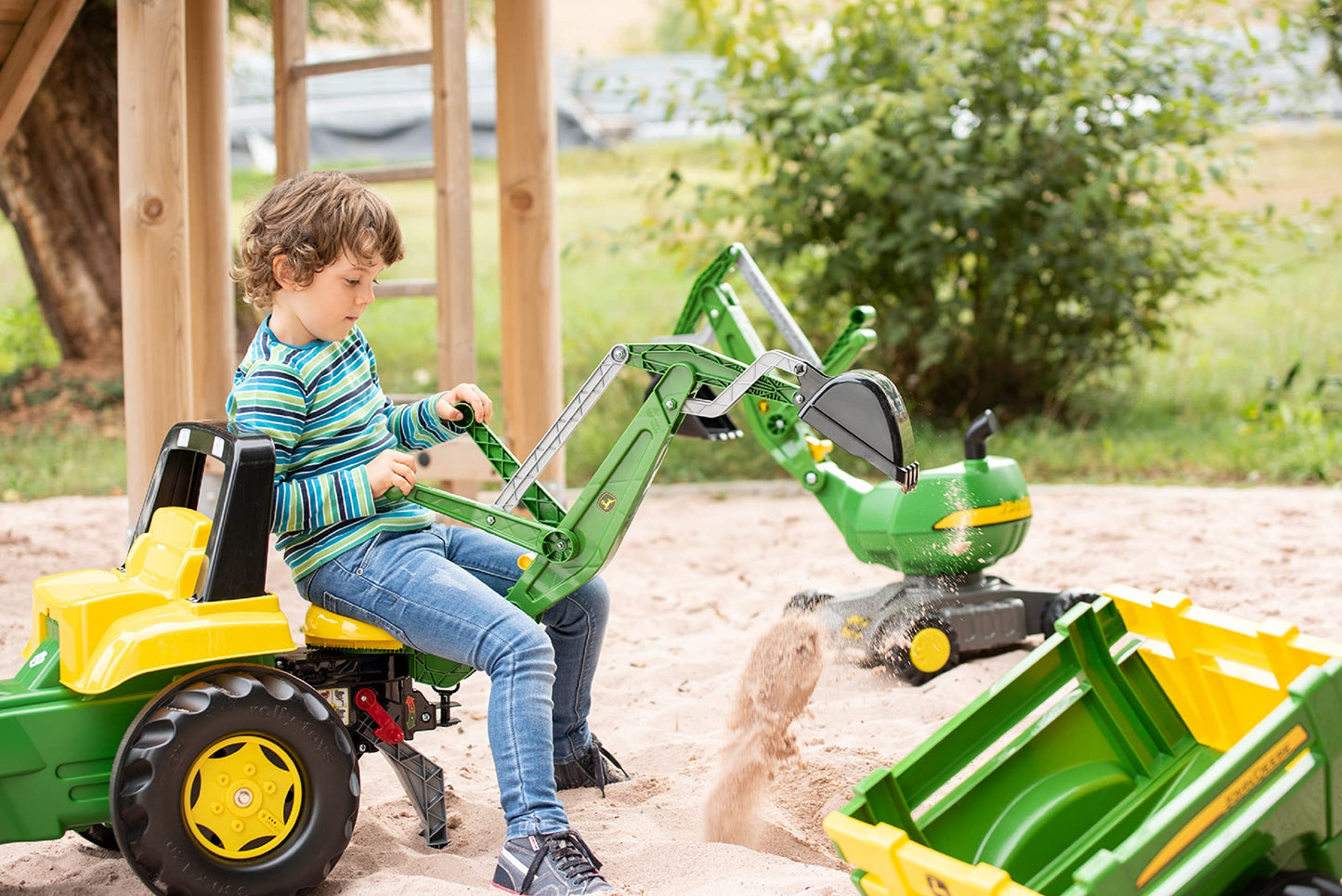 Rolly Toys John Deere Pedal Tractor With Working Loader And Backhoe Digger, Youth Ages 3+