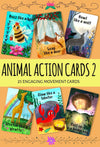 Creative Mango. Animal Action Cards. 25 Cards. Movement Game For Kids.