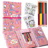 Unicorn Coloring Book Set With Coloring Pages & Colored Pencils, Art Supplies For Kids Ages 4-6-8, Arts Crafts Travel Coloring Kit For Girls 4 5 6 7 8 Year Old Birthday Gift
