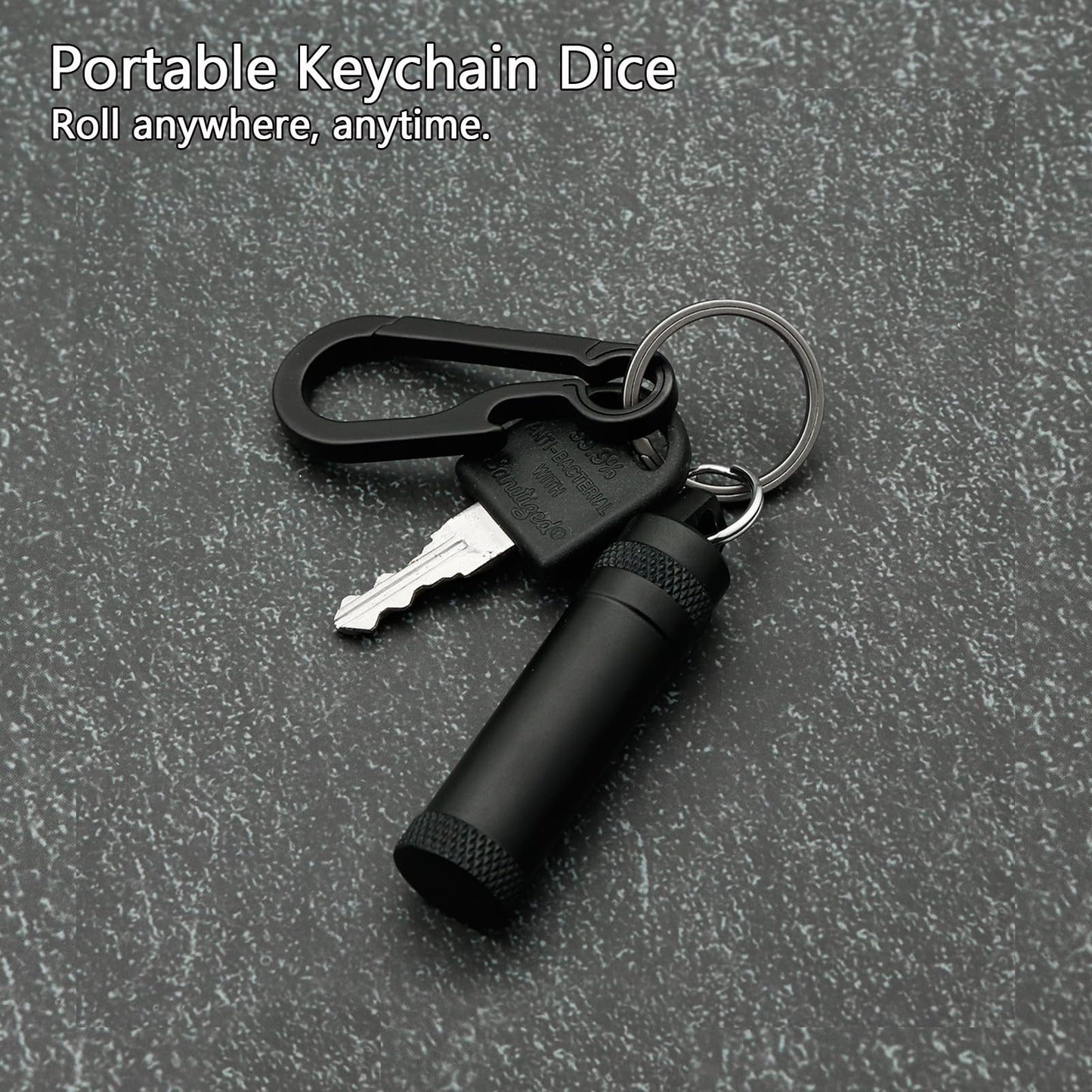 PJOY Mini Dice Set Portable Tiny Keychain DND Dice with D&D Dice Case 7PCS Antique Copper Small Metal Dice Set for Role Playing