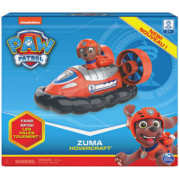Paw Patrol Zuma’s Hovercraft Vehicle - Small Plastic Toy with Collectible Figure for Kids Aged 3 and Up