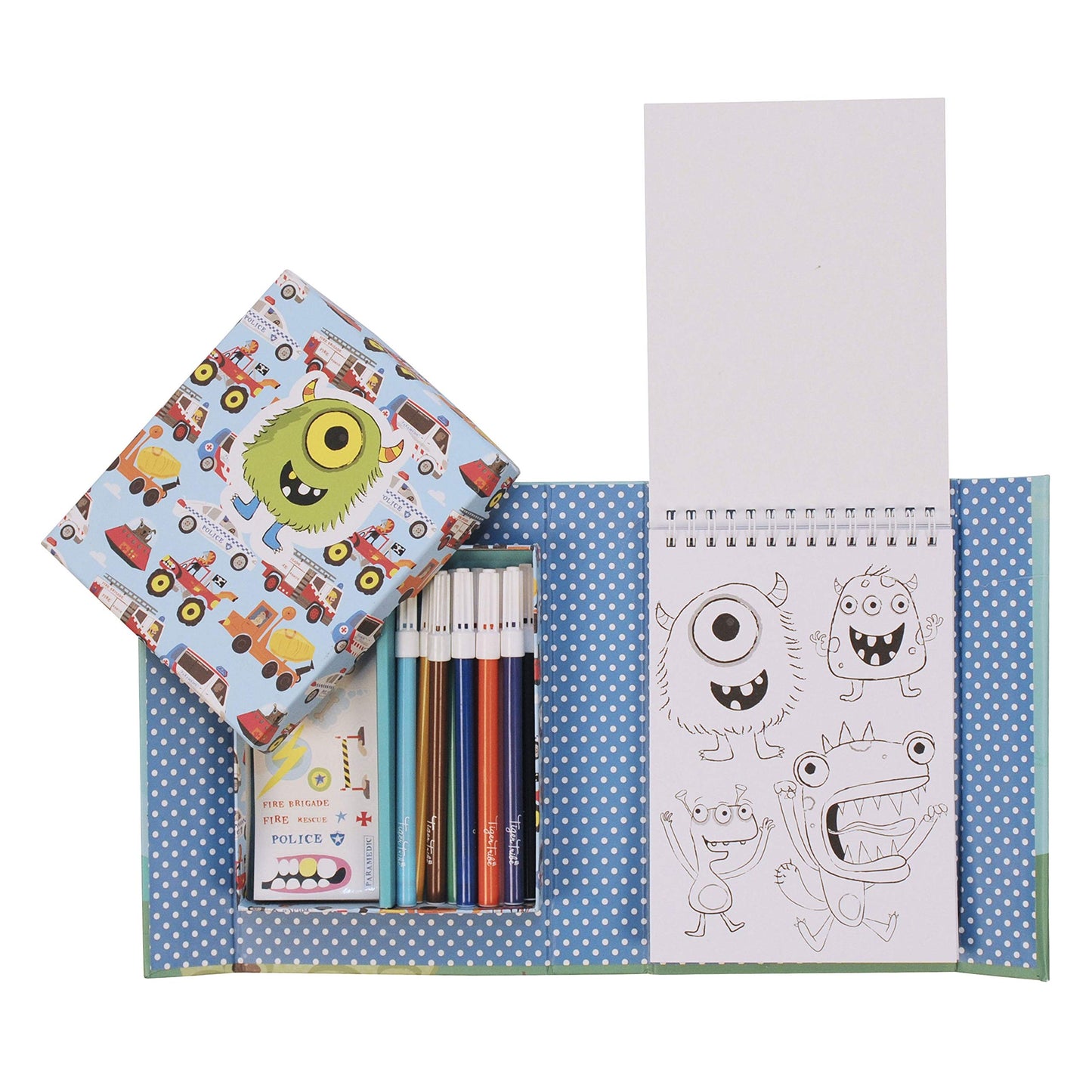 Tiger Tribe Coloring Set - Adventure Theme - Take Along Travel Art Kit - All Supplies Included - Easy Clean Up And Storage - Ages 3+ - 60207, Blue