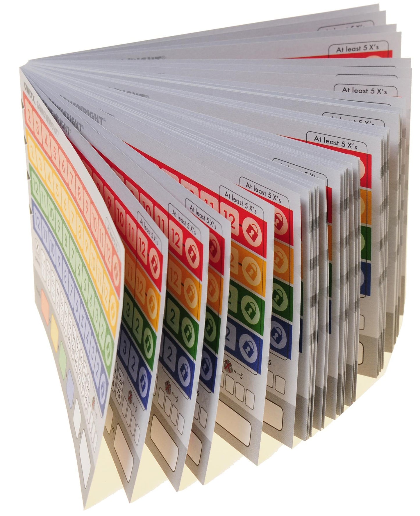 Qwixx 6 Replacement Score Pad Packs - 1,200 Score Sheets || Bonus Red Velvet Drawstring Pouch || Bundled Items