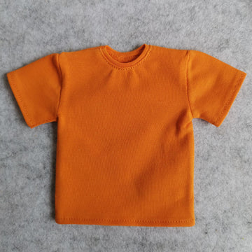 1/6 Custom Scale 2X T-Shirt Clothes For 12'' Male Action Figure Doll Clothes Toy (Gray+Orange)