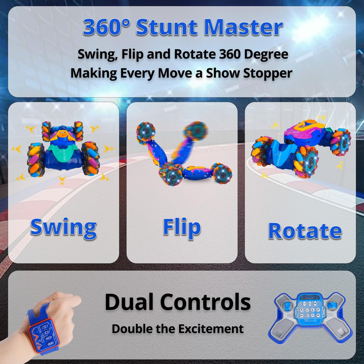 Tokwidget Rc Stunt Car Gesture Sensing Stunt, Hand Control Rc Cars For Boys Age 4-7-13, Best Birthday Gift For Boys 6-8-12, With