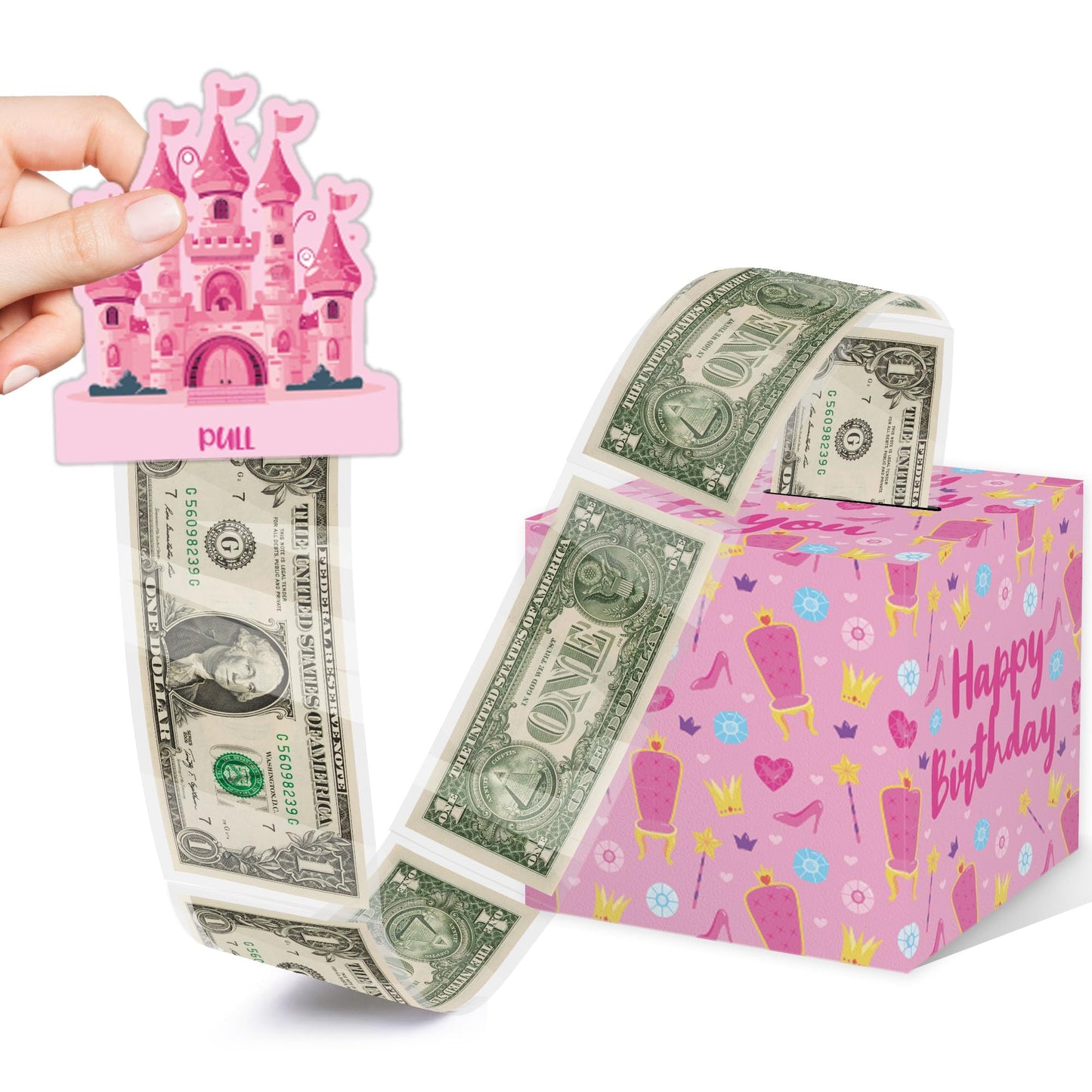 Surprise Money Box, Princess Party Favors, Money Gift Boxes For Cash For Birthday, Princess Birthday Party Supplies Pink - Fun &
