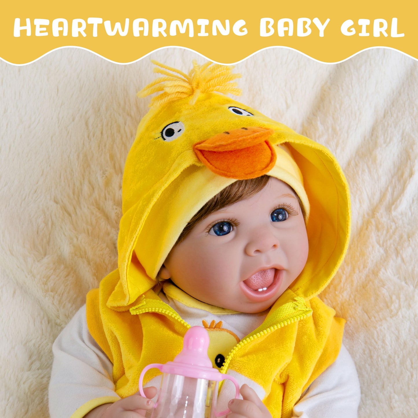 Ekokiz Realistic Baby Doll 22-Inch Lifelike Newborn Baby Doll Soft Cloth Body Real Life Baby Dolls With Clothes And Toy Accessor