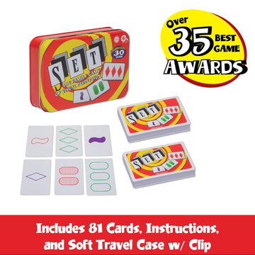 Set Card Games For Kids - Collectors Tin, Matching Game, Learning Games, Fun Family Games, Game Night, Travel Games, Memory Game, Learning Game, Multi-Player Card Game Of Visual Perception, Ages 6+