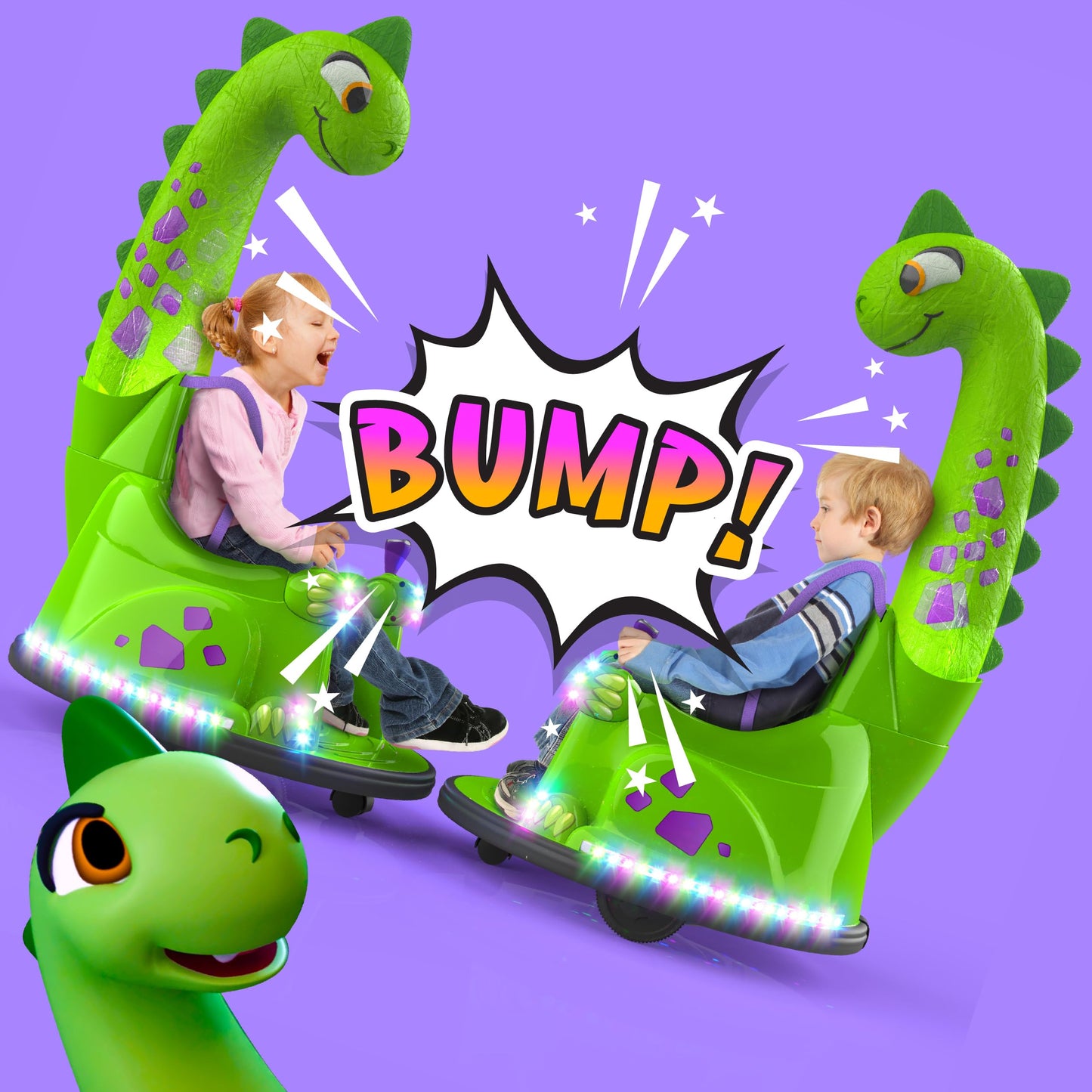 Bumpeez Bumper Car For Kids, 12V Electric Ride On Toy With Remote Control, Led Lights & Music For Toddlers 1-3, Birthday Gift Ag