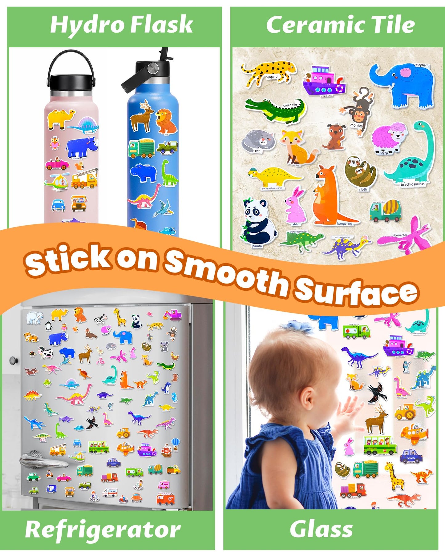 Walenced Puffy Reusable Sticker Book For Toddlers 2-4 Years, 3 Sets Stickers For Kids, Toddler Sticker Book Ages 1-3, 96 Pcs Tod