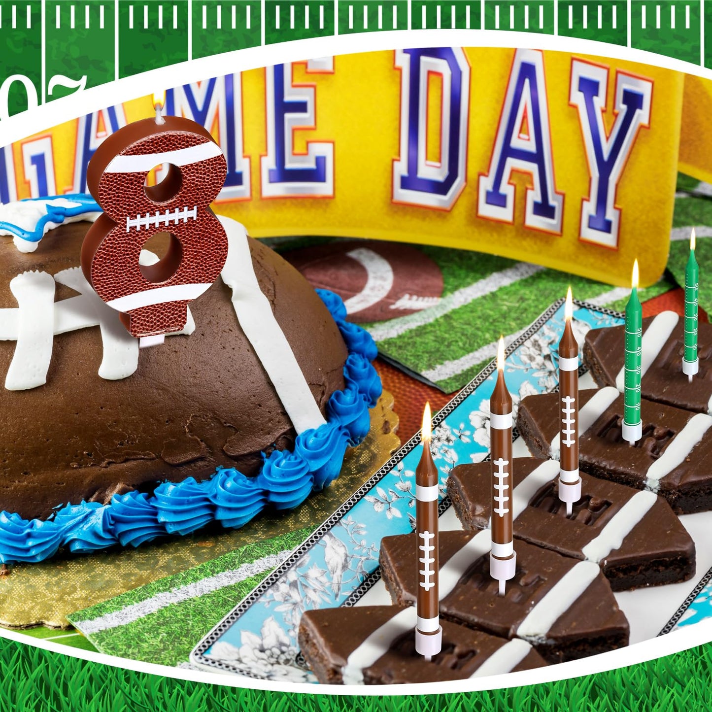 11 Pcs Football Birthday Candles Number 1-9 Candle Football Cake Topper Decor Football Themed Birthday Cake Decorations for Boys