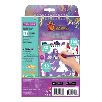 Disney Descendants Royal Wedding Fashion Design Sketchbook for Girls - Create Stunning Wedding-Themed Fashions with 183 Stickers