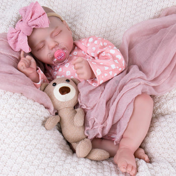 Aori Reborn Baby Doll 20" Realistic Soft Vinyl Head Newborn Girl in Pink Clothes