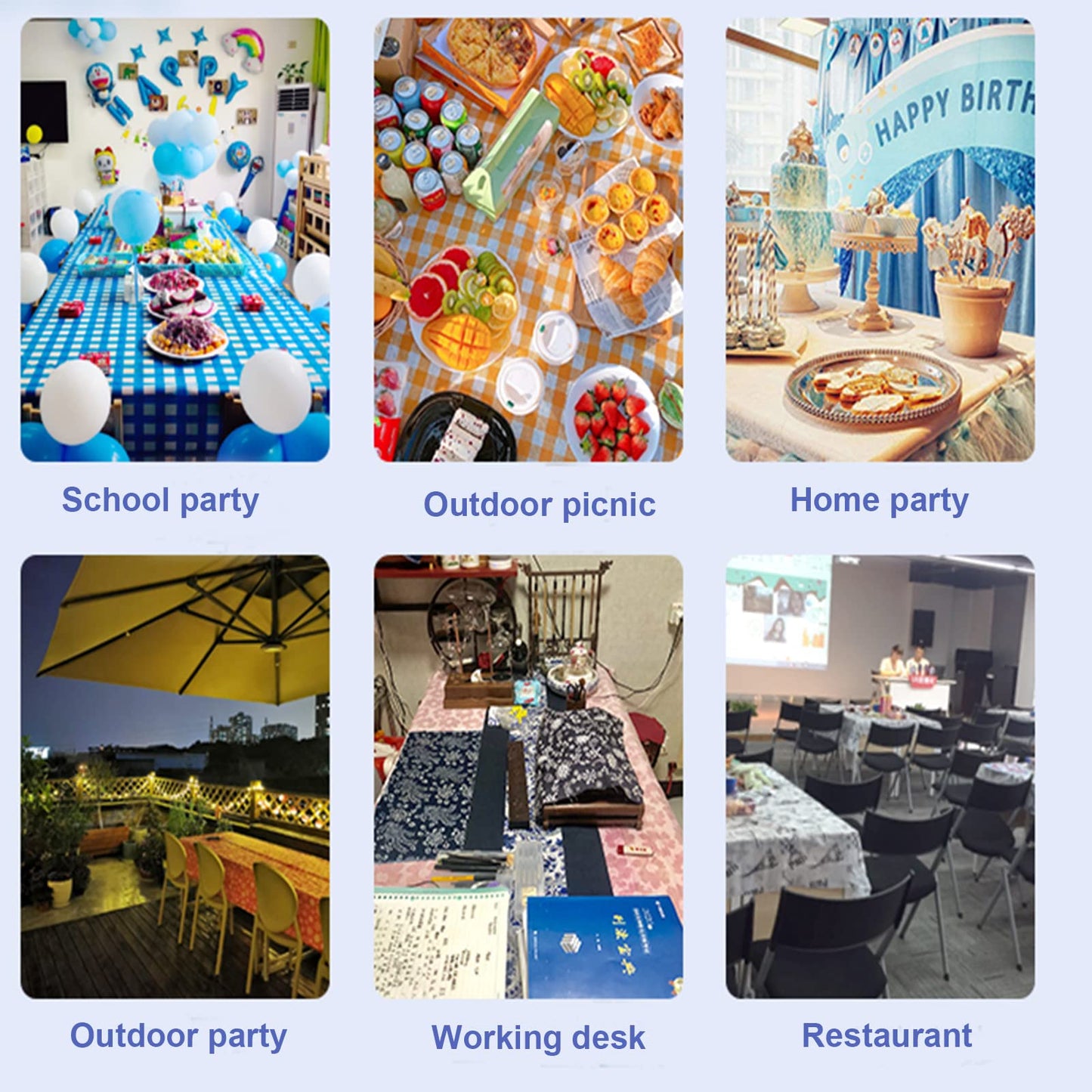 Zjdhpty 3Pack Tablecloths For Rectangle Tables Black Polka Dot Plastic Disposable Table Cloths For Parties Mini Mouse Table Clot