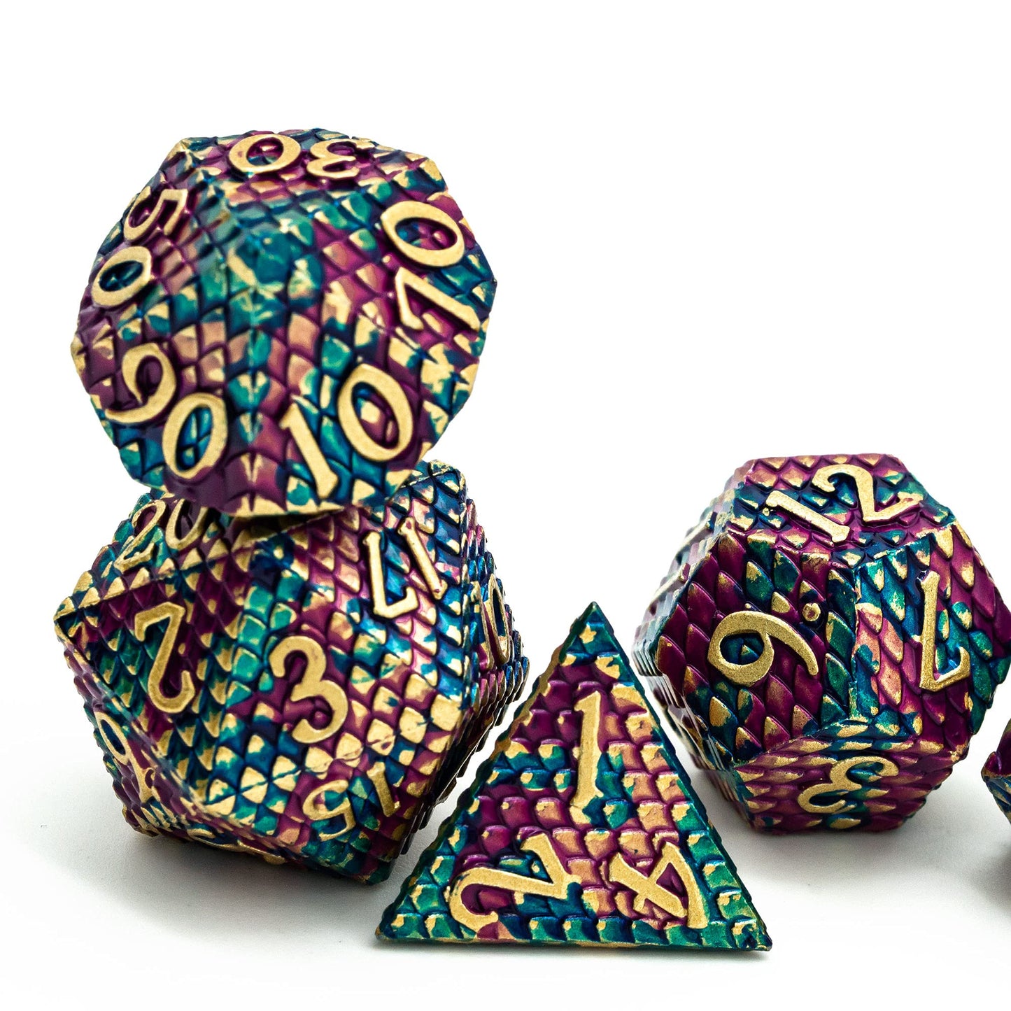 UDIXI DND Metal Dice Set Dragon Scale, D&D Dice Metal for Role Playing Games, Polyhedral Dice Set DND for Dungeons and Dragons (