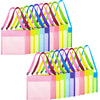 Jexine 50 Pack Kids Mesh Beach Bag Bulk Colorful Shell Collecting Bags Nylon Sand Toys Totes with Adjustable Straps Rock Collect
