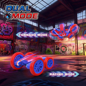 Spider Remote Control Car for Kids - 2.4Ghz Fast RC Stunt Cars, 360 Rotating 4WD RC Crawler with Lights, Rechargeable Car Toy fo