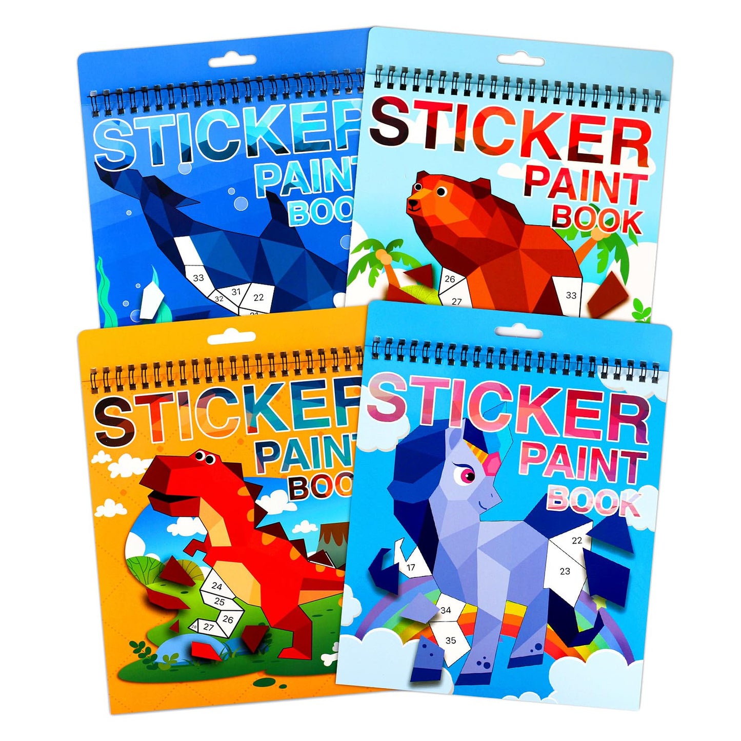 Sticker By Number For Kids Ages 4-8, 8-12 Stickers For Kids Animals Ocean Horse Dinosaurs Sticker Paint Puzzle Activity Books For Kids Girls Boys Birthday Party Favors Travel Toys
