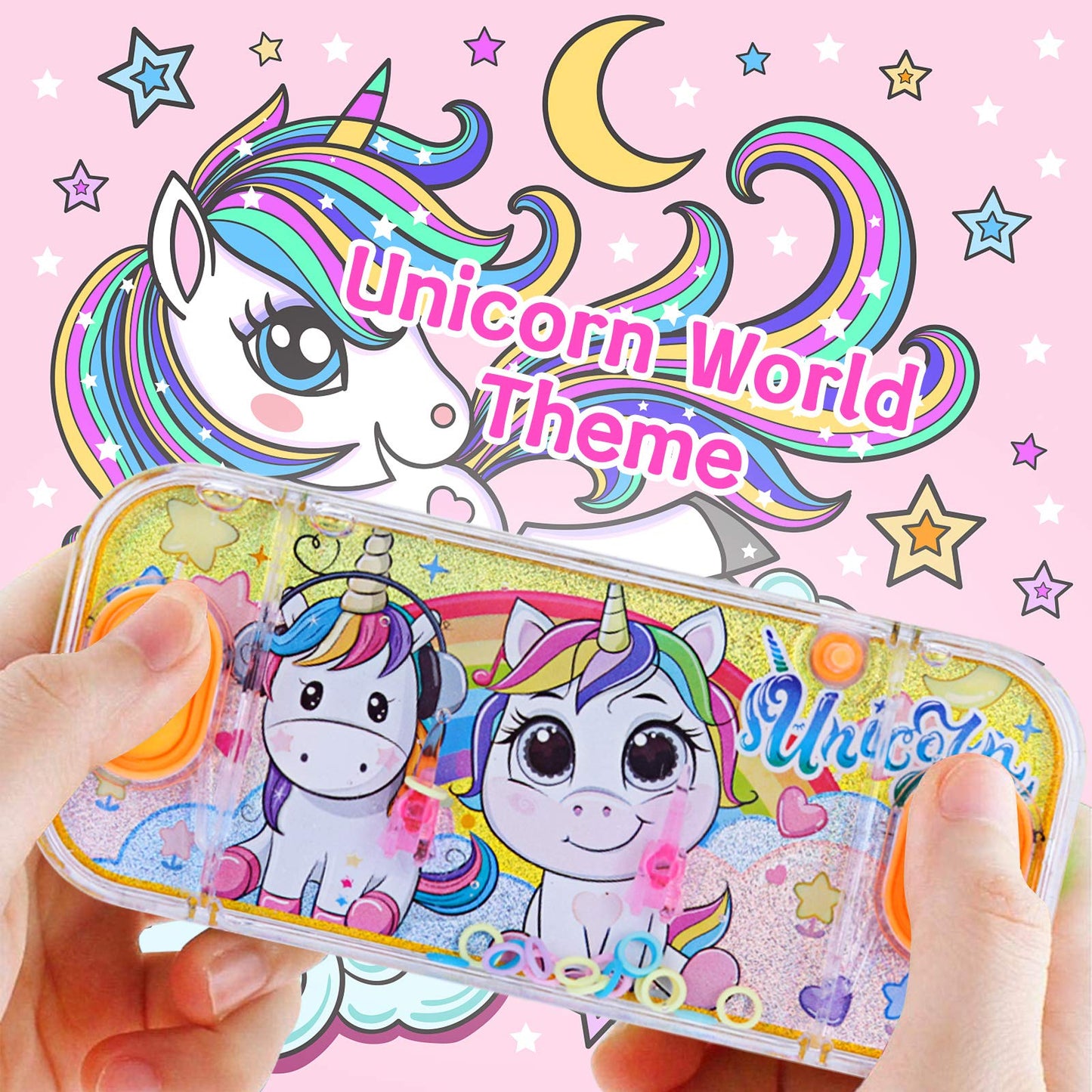 Sevenq Handheld Water Games For Girl, 4 Packs Cute Theme Water Toss Ring Game Aqua Toy Water Ring Game For Kids Stocking Stuffers