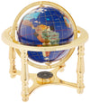 Unique Art 10-Inch Blue Lapis Gemstone Globe with Gold Stand - Multi-colored, Model 150-GB-BLUE-GOLD