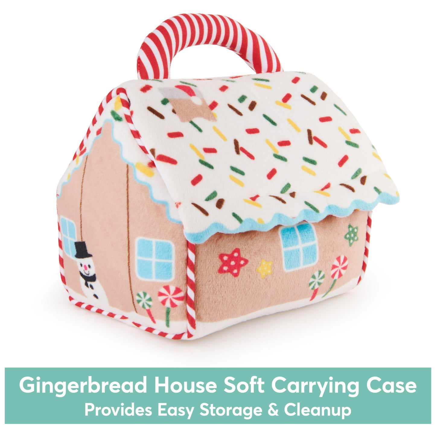 Gund Baby Play Soft Collection, My First Gingerbread House 5-Piece Playset With Rattle, Squeaker And Crinkle Plush Toys, Sensory