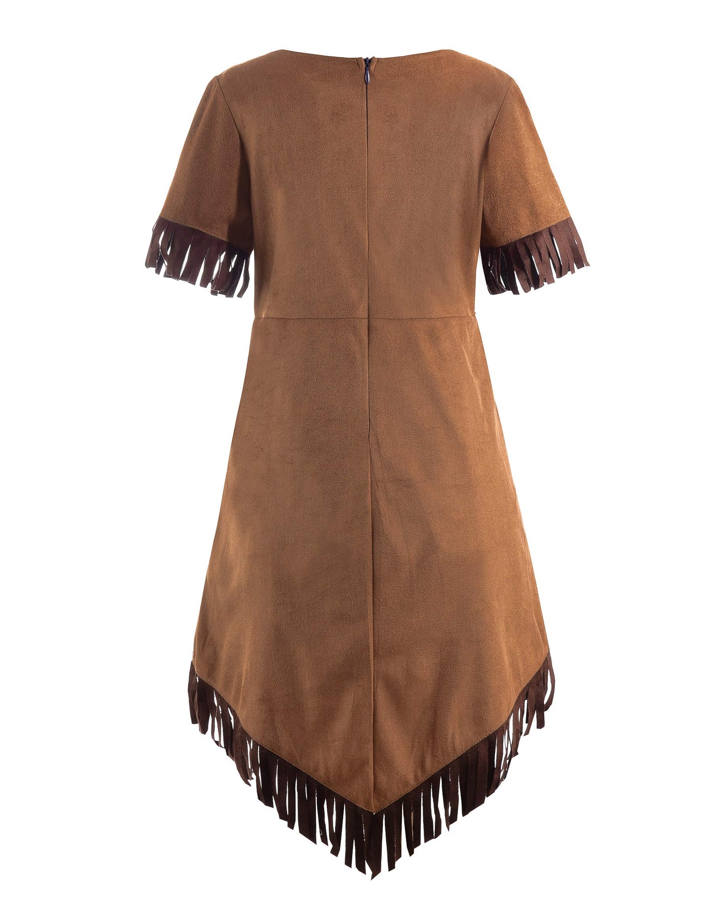 Relibeauty Girls Thanksgiving Costume Kids Dress Outfit With Hair Accessories And Necklaces, 4T/110 Brown